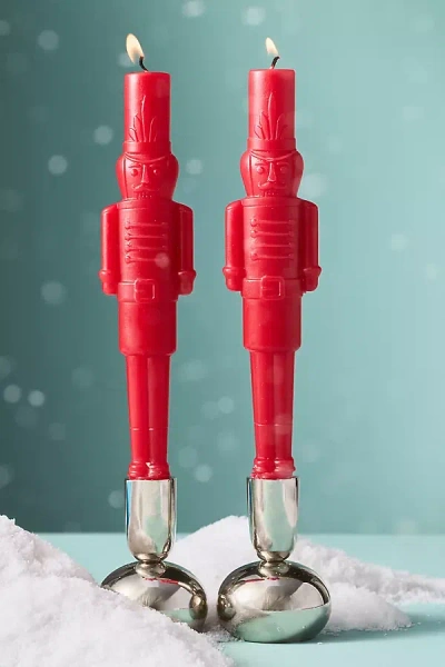 Anthropologie Nutcracker Taper Candles, Set Of 2 In Red