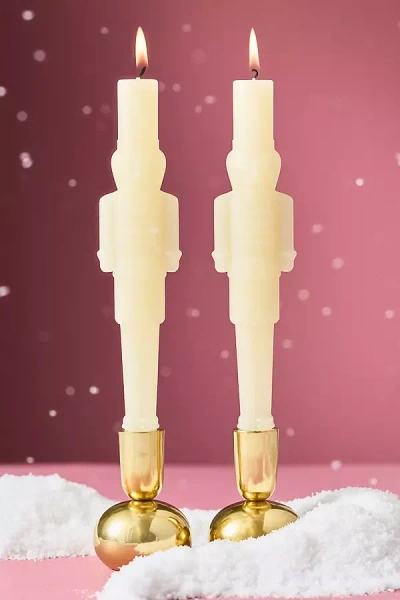 Anthropologie Nutcracker Taper Candles, Set Of 2 In White
