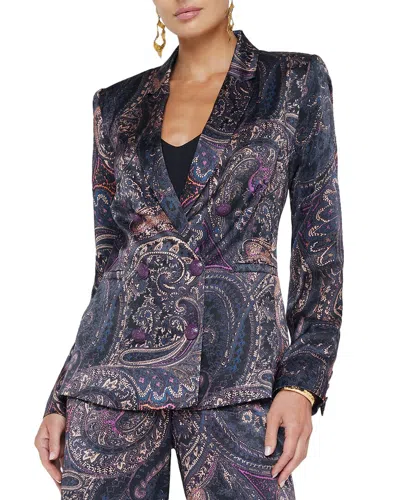 L'agence Colin Double Breasted Blazer In Blue