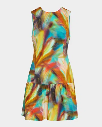 Marie Oliver Marilyn Abstract-print Tiered Mini Dress In Multi
