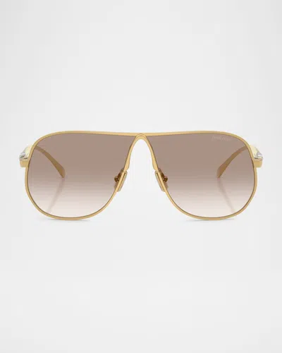 Miu Miu Mu A56s Metal Aviator Sunglasses In Brown