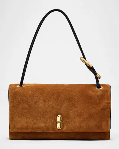 Marc Jacobs Large Dual Suede Shoulder Bag In Brown