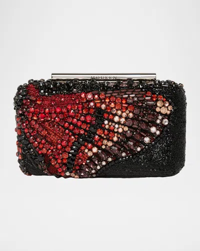Alexander Mcqueen T-bar Butterfly Beaded Box Clutch Bag In Multi