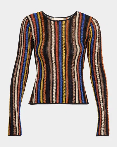 Ulla Johnson Ardith Knit Long Sleeve Top In Zoisite In Multi