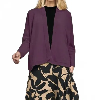 Alembika Open Front Short Cardigan In Plum In Purple