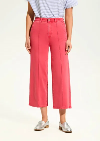 Fdj Suzanne Wide Crop Denim Jeans In Rouge Red In Multi