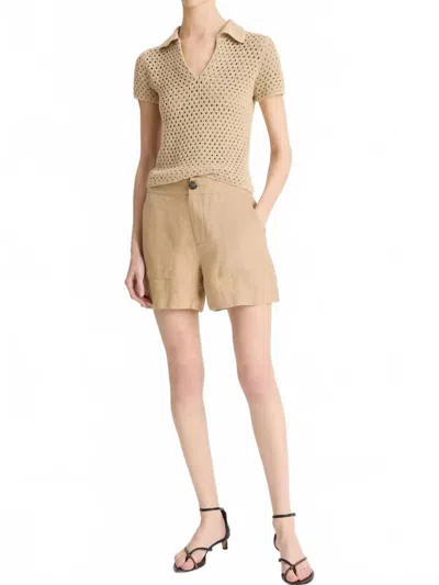 Vince Buttoned Knee-length Shorts In Brown