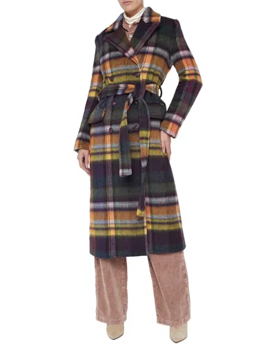 L'agence Olina Long Wool-blend Coat In Multi