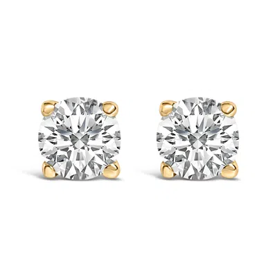 Haus Of Brilliance 14k Gold 1.0 Cttw Lab Grown Diamond Solitaire Stud Earrings In Gold