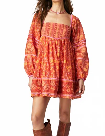 Free People Endless Afternoon Mini Dress In Chili Combo In Multi