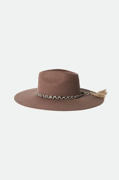 Brixton Primrose Felt Fedora In Twig In Brown