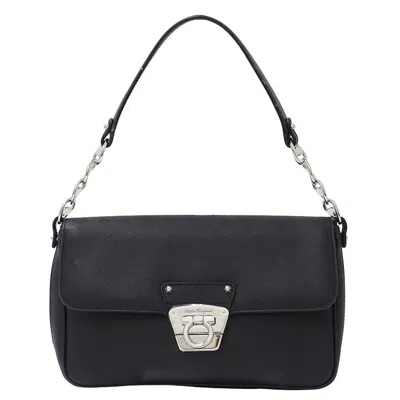 Pre-owned Ferragamo Leather Shoulder Bag () In Black