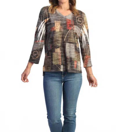 Jess & Jane Contigo Burnout High Low Top In Multi In Multi