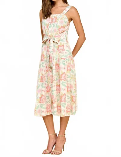 Tcec Darling Moment Floral Button Down Midi Dress In Multi In Pink