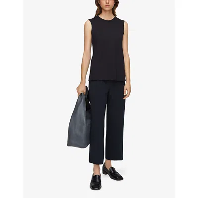 Joseph Mercerised Cotton Tank Top In Black