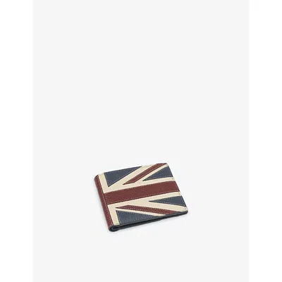 Aspinal Of London Mens Brit Union Jack Billfold Leather Wallet In Multi