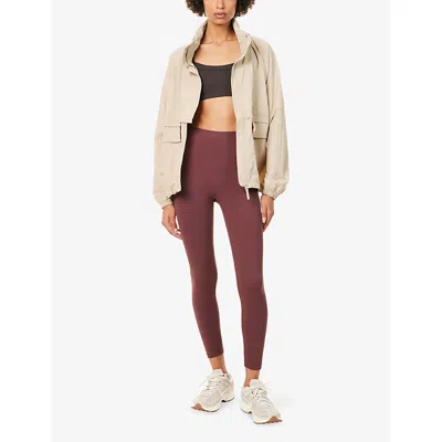 Adanola Womens Dark Cherry Ultimate Regular-fit Jersey Gym Leggings Xl In Multi