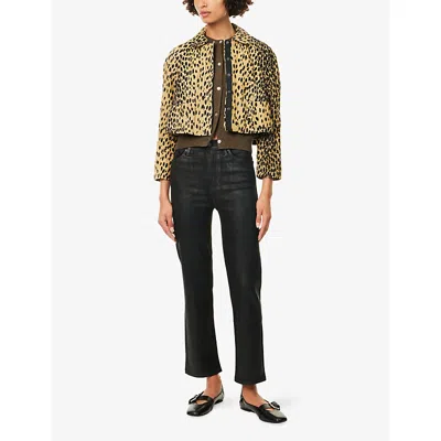 Frame The Equestrian Straight Suede Pant In Multi