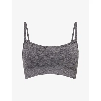 We Are Tala Omens Charcoal Marl Sculpt Seamless Bandeau Sports Bra Xl In Gray