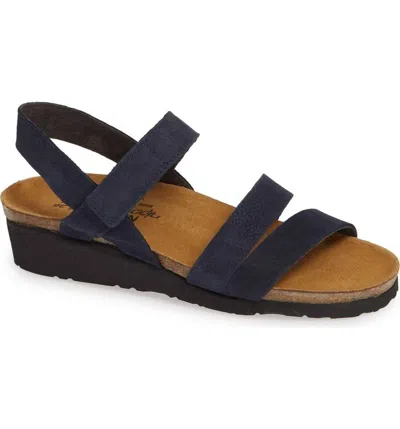 Naot Kayla Sandal - Medium Width In Black Matte In Blue