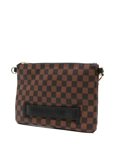 Sprayground Sharks In Paris Clutch Bag In Brown