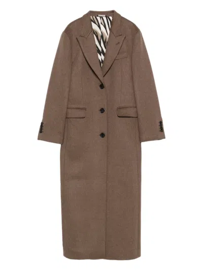 Eraldo Single-breasted Coat In Brown