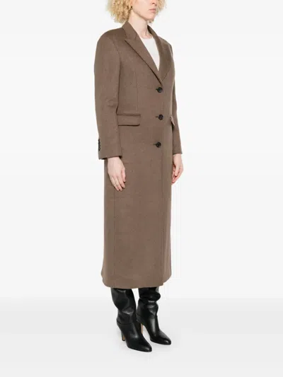 Eraldo Single-breasted Coat In Brown