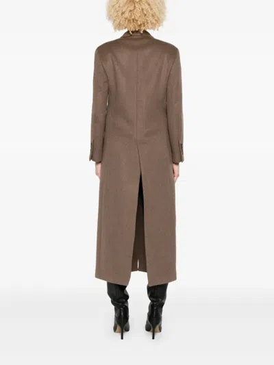 Eraldo Single-breasted Coat In Brown
