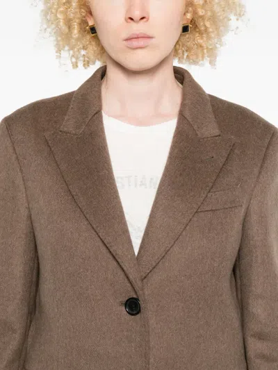Eraldo Single-breasted Coat In Brown