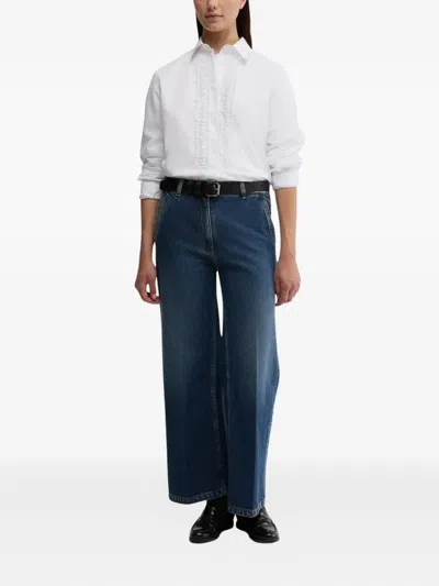 Aspesi Cotton Shirt With Ruches In White