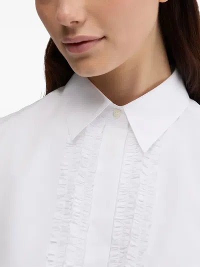 Aspesi Cotton Shirt With Ruches In White