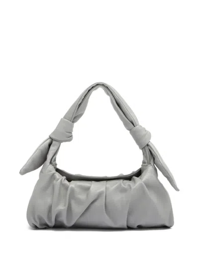 Officine Creative Knotted Leather Shoulder Bag In Gray
