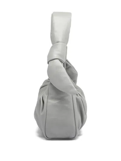 Officine Creative Knotted Leather Shoulder Bag In Gray