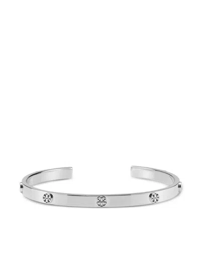 Tory Burch Miller Icon Stud Thin Cuff Bracelet In Metallic