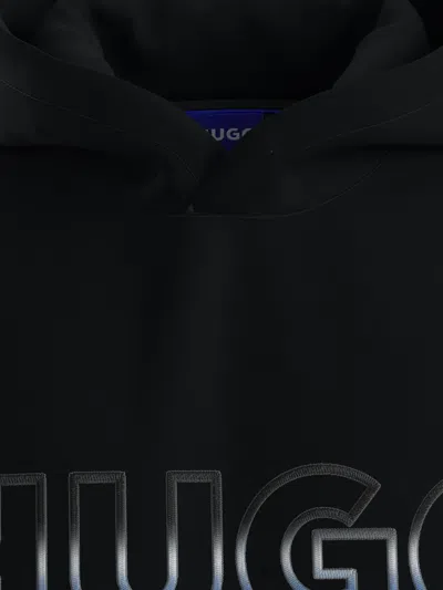 Hugo Boss Nogudi Long-sleeve Logo Graphic Hoodie In Black