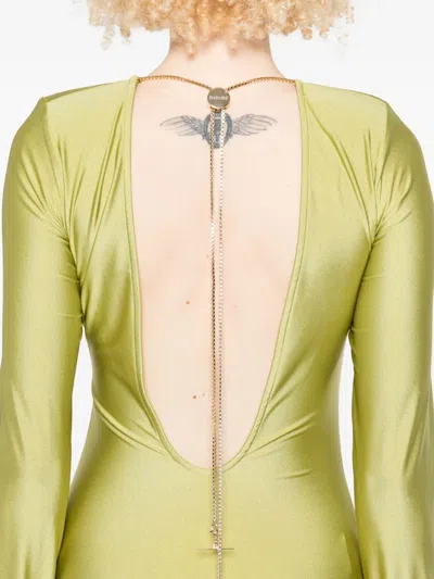 Danamè Long-sleeve Draped Dress In Green