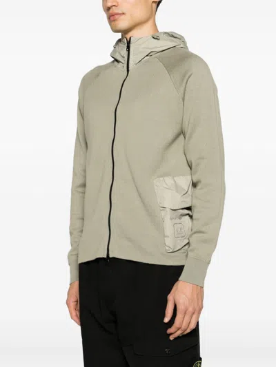 C.p. Company C.p.company Metropolis Series Double Mixed Zipped Hoodie In Green
