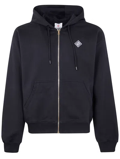 Casablanca "casa Chrome" Full Zip Hoodie In Black