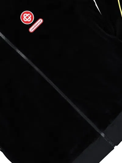 Casablanca Mens Velour Logo-patch Cotton-blend Track Jacket Black In Black