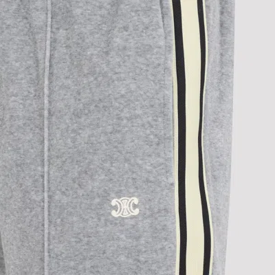 Celine Grey Logo Jogger Trousers In Gray