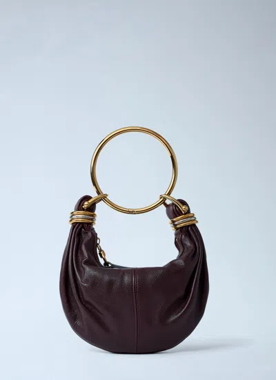 Chloé Brarcelet Mini Top-handle Bag In Grained Leather In Red