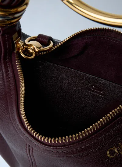 Chloé Brarcelet Mini Top-handle Bag In Grained Leather In Red