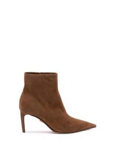 Dolce & Gabbana Devotion Suede Ankle Boots In Brown