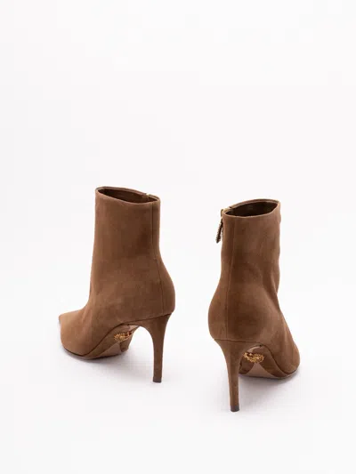 Dolce & Gabbana Devotion Suede Ankle Boots In Brown