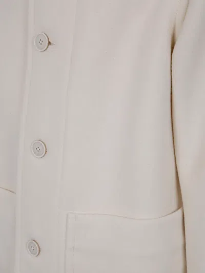 Dries Van Noten Midi Coat With Collared Neck And Pockets In Gray