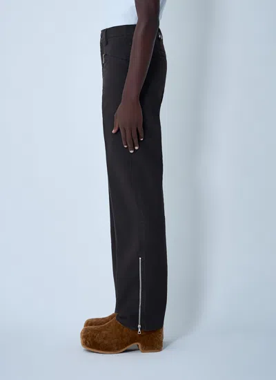 Dries Van Noten Brown Cotton Canvas Straight-leg Trousers In Brown