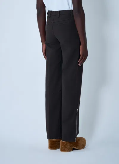 Dries Van Noten Brown Cotton Canvas Straight-leg Trousers In Brown