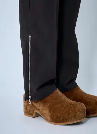 Dries Van Noten Brown Cotton Canvas Straight-leg Trousers In Brown