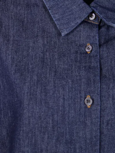Dries Van Noten Casual Denim Long Sleeve Shirt In Blue