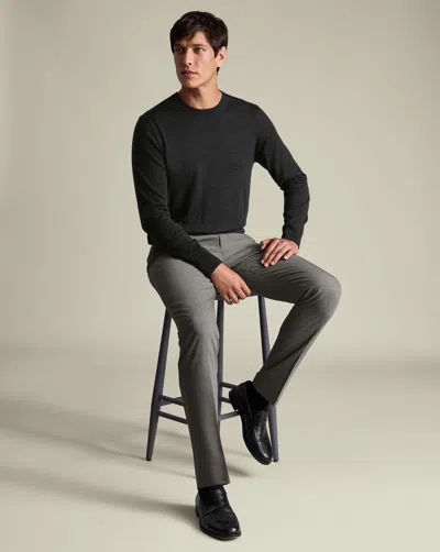 Charles Tyrwhitt Men's  Stretch Twill Trousers In Gray